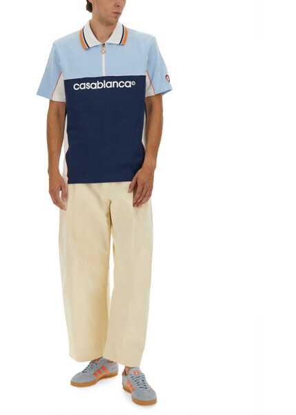 Tricouri Polo Casablanca Oversize Fit Polo Shirt BLUE Barbati (BM 18776020) 2