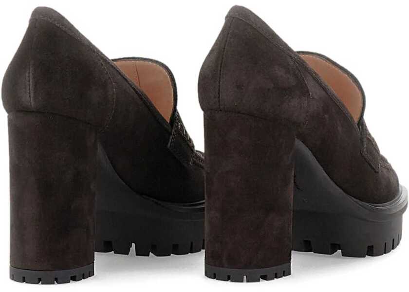 Pantofi cu toc Gianvito Rossi Rouen Loafer BROWN Femei (BM 18776170) 4