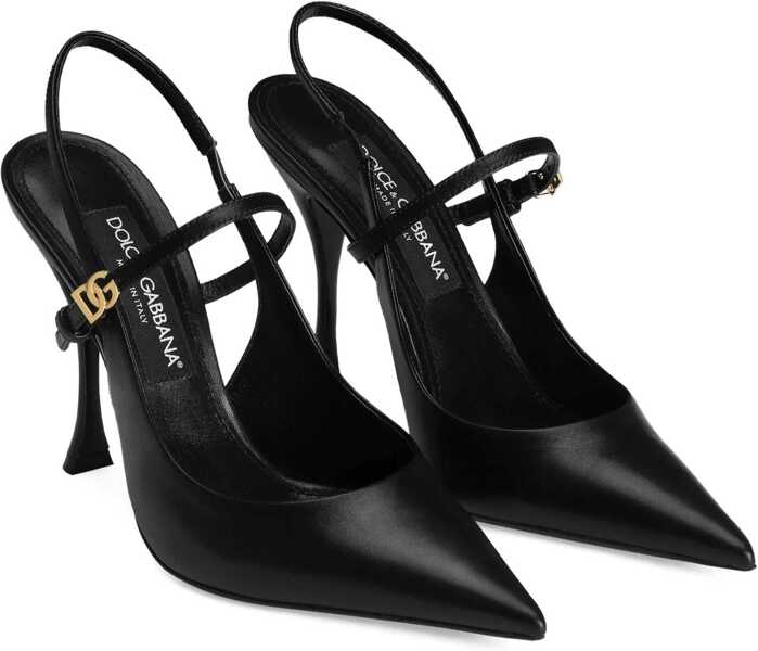 Pantofi cu toc Dolce & Gabbana Leather Slingback Pumps BLACK Femei (BM 18776182) 2