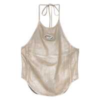 Rochii Diesel Diesel Beige Satin Top With Logo Femei