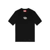 Topuri Diesel Black Diesel Fitted Top With Front Logo Femei