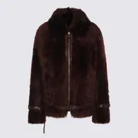 Geci Tom Ford Dark Brown Leather Jacket Femei