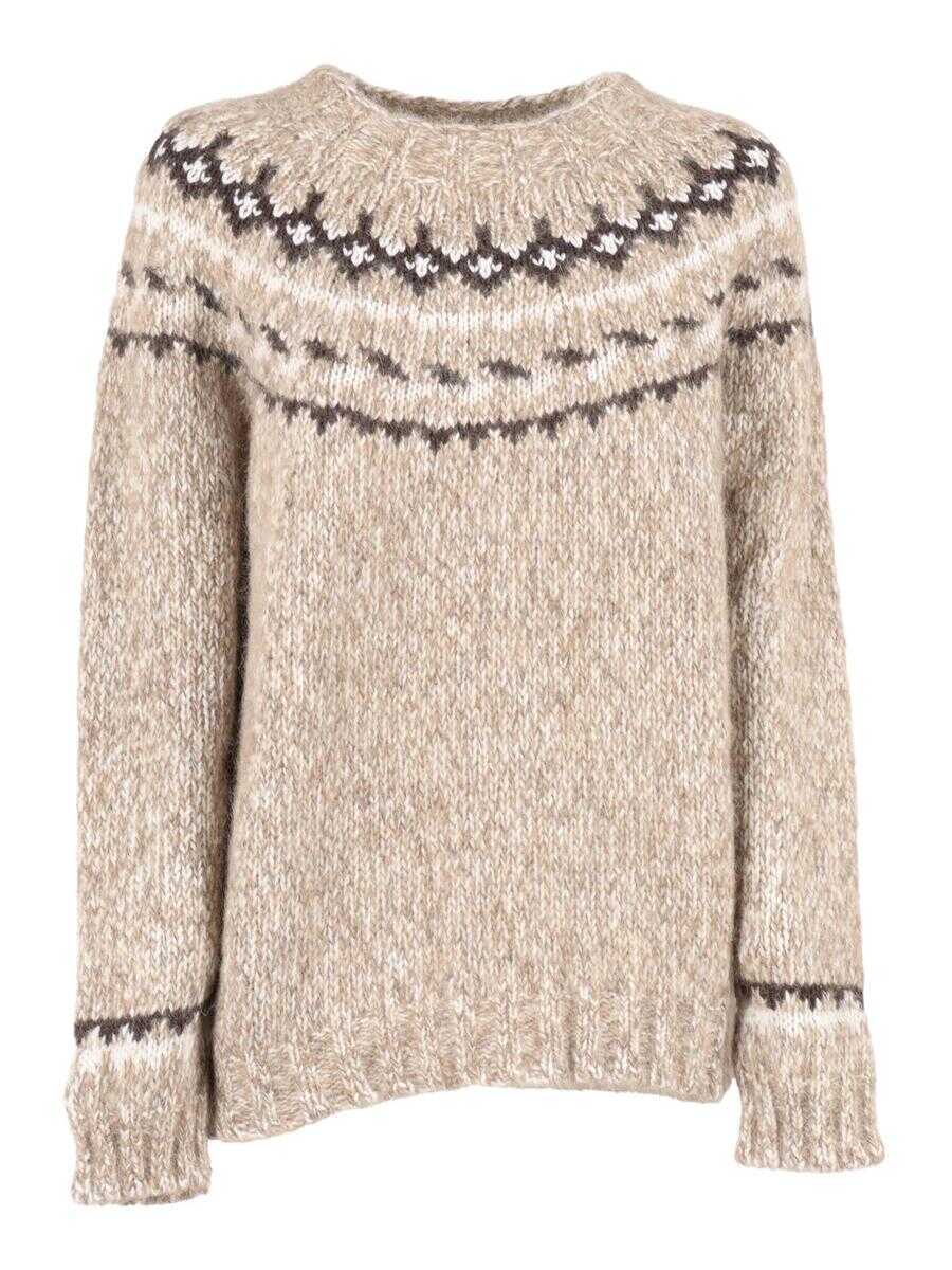 Pulovere P.A.R.O.S.H. P.A.R.O.S.H. Girocoll Beige Femei (BM 18779688) 1