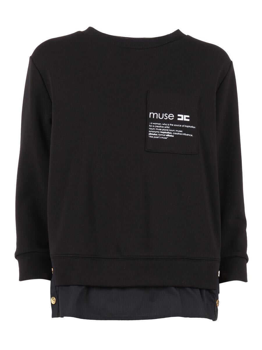 Pulovere Elisabetta Franchi Elisabetta Franchi Girocoll Black Femei (BM 18779922) 1