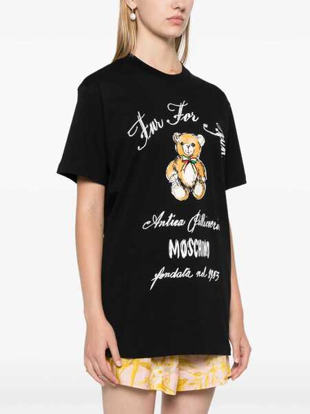 Tricouri Moschino T-Shirt With Logo BLACK Femei (BM 18780826) 3