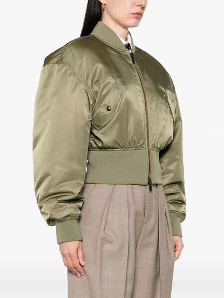 Bomber jacket Saint Laurent Nylon Bomber Jacket GREEN Femei (BM 18780844) 3