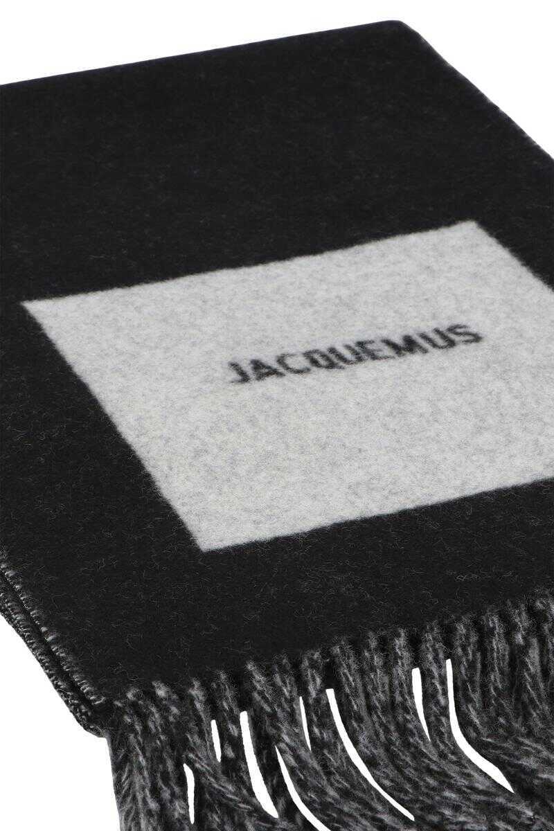 Esarfe JACQUEMUS Jacquemus Rond Carr Virgin Wool Scarf Black Femei (BM 18782640) 3