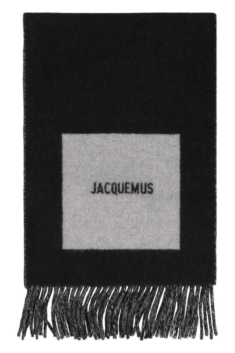 Esarfe JACQUEMUS Jacquemus Rond Carr Virgin Wool Scarf Black Femei (BM 18782640) 1
