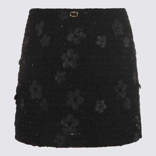 Fuste TWINSET Twinset Black Mini Skirt BOUCLE FIORI NERO Femei (BM 18782799) 2