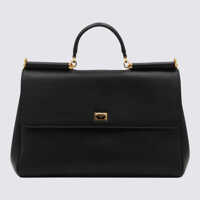 Genti de mana Dolce & Gabbana Black Leather Top Handle Bag Femei
