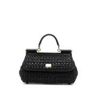 Genti de mana Dolce & Gabbana Black Long Sicily Top Handle Bag Femei