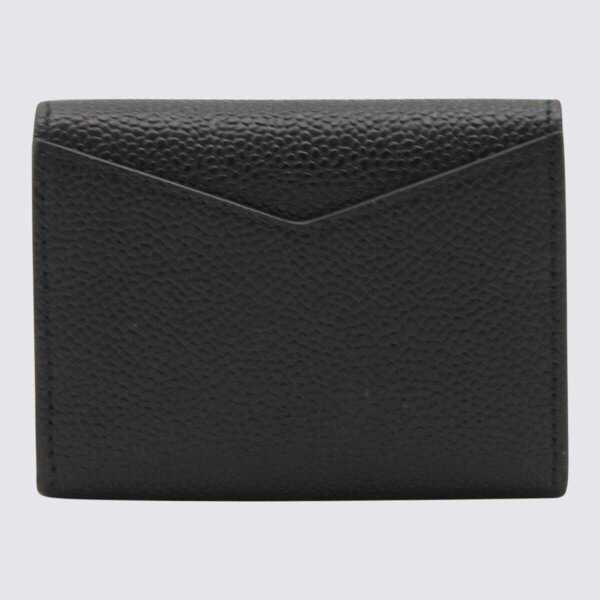 Portofele Thom Browne Thom Browne Black Leather Logo Wallet Black Femei (BM 18784167) 1