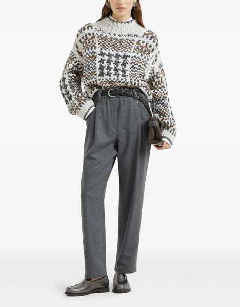 Pantaloni casual Brunello Cucinelli Wool Pants GRIGIO MEDIO Femei (BM 18786712) 2