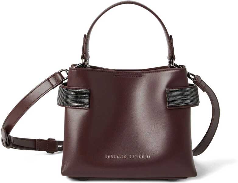 Genti de mana Brunello Cucinelli Leather Handbag BURGUNDY Femei (BM 18786772) 4