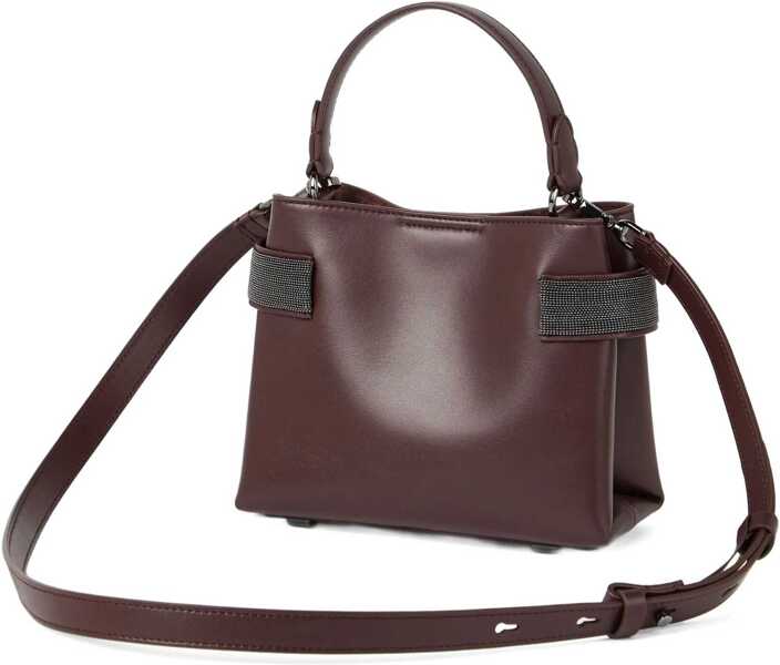 Genti de mana Brunello Cucinelli Leather Handbag BURGUNDY Femei (BM 18786772) 5