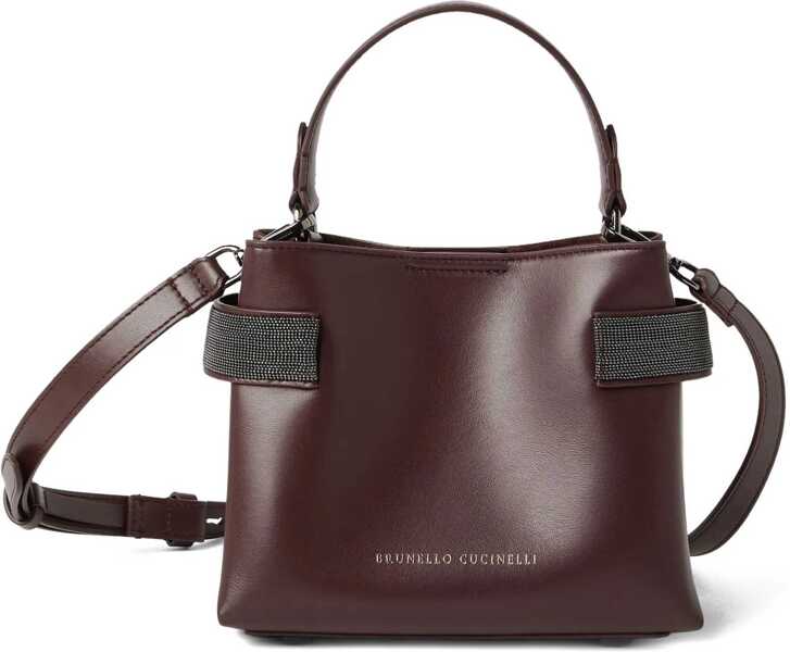 Genti de mana Brunello Cucinelli Leather Handbag BURGUNDY Femei (BM 18786772) 1