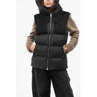 Jachete Sleeveless Padded Jacket With Faux Leather Detail Femei
