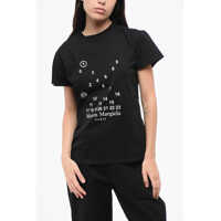 Tricouri Mm1 Mm10 Cotton Crew-Neck T-Shirt With Contrasting Monogram Femei