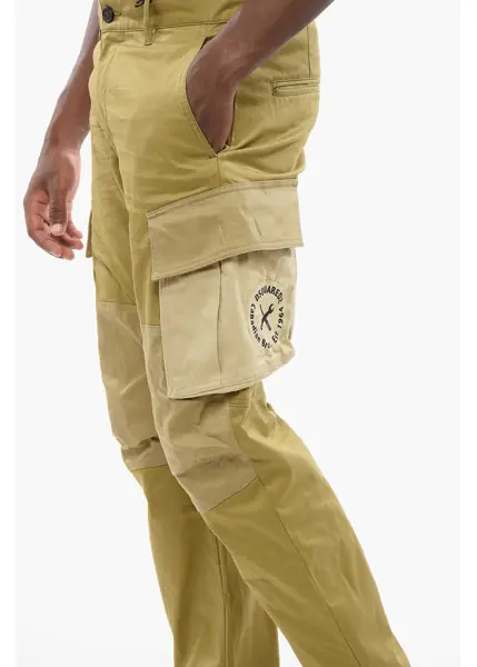 Pantaloni casual DSQUARED2 Stretch Cotton Cargo Pants With Contrasting Details Green Barbati (BM 18786820) 3