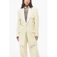 Sacouri Mm0 Wool 2-Buttons Blazer With Flap Pockets Femei