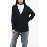 Cardigane Solid Color Wool And Nylon V-Neck Cardigan Femei