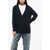 Maison Margiela Solid Color Wool And Nylon V-Neck Cardigan Blue