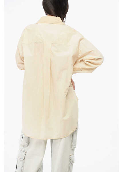 Camasi casual QUIRA Cotton Oversized Casual Shirt With Hidden Closure Beige Femei (BM 18786859) 2