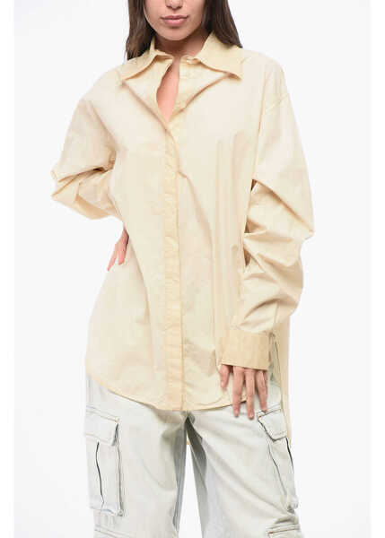 Camasi casual QUIRA Cotton Oversized Casual Shirt With Hidden Closure Beige Femei (BM 18786859) 1