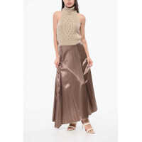 Imbracaminte Dama pagina 389 - Fuste lungi Fendi Satin Flared Skirt Brown Femei (BM 18786871) - B-mall.ro