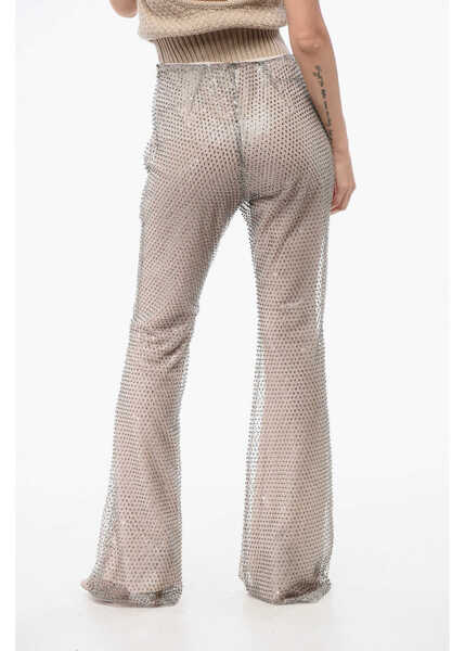 Pantaloni office Semicouture Sequined Lauralie Palazzo Pants Beige Femei (BM 18786886) 2