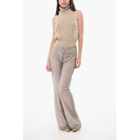 Pantaloni office Dama - Pantaloni office Semicouture Sequined Lauralie Palazzo Pants Beige Femei (BM 18786886) - B-mall.ro