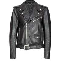 Geci de piele Biker Leather Jacket With Belt Femei