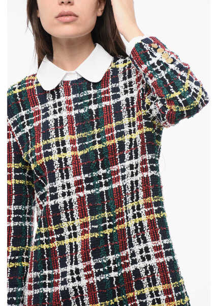 Rochii scurte Thom Browne Checked Textured Fabric Shirtdress Multicolor Femei (BM 18786913) 3