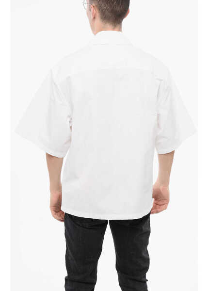 Camasi casual Off-White Boxy Fit Cotton Short Sleeved Shirt White Barbati (BM 18786919) 2