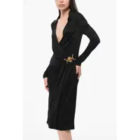 Imbracaminte Dama pagina 389 - Rochii lungi Versace Deep Neckline Crepe De Chine Bodycon Dress Black Femei (BM 18787006) - B-mall.ro