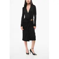 Rochii lungi Deep Neckline Crepe De Chine Bodycon Dress Femei