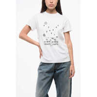 Tricouri Mm1 Mm10 Cotton Crew-Neck T-Shirt With Contrasting Monogram Femei