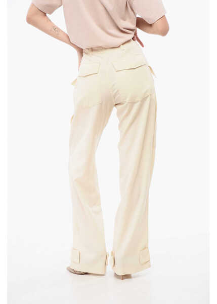 Pantaloni casual ETRO Wide Leg Nina Virgin Wool Pants Beige Femei (BM 18787045) 2