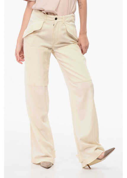 Pantaloni casual ETRO Wide Leg Nina Virgin Wool Pants Beige Femei (BM 18787045) 1