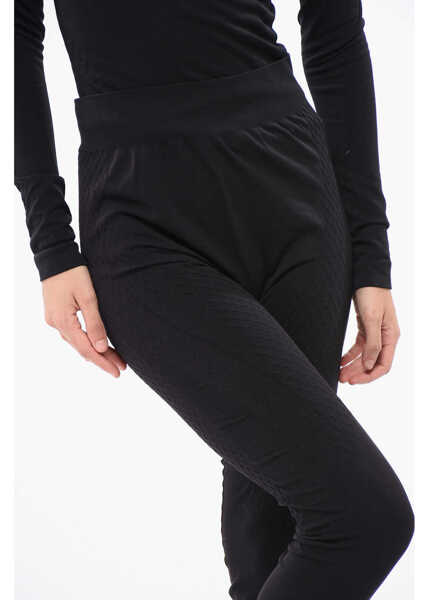 Colanti Maison Margiela Mm6 Salomon Nylon Leggings With Embossed Ton On Ton Details Black Femei (BM 18787075) 3