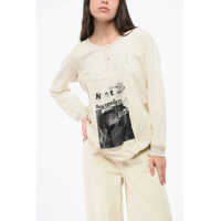 Bluze de trening Mm1 Mm10 2 Buttons Crew-Neck Sweatshirt Femei