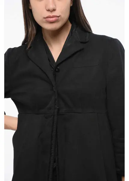 Paltoane Miu Miu Cotton Gabardine Coat With 3/4 Sleeve Black Femei (BM 18787120) 3