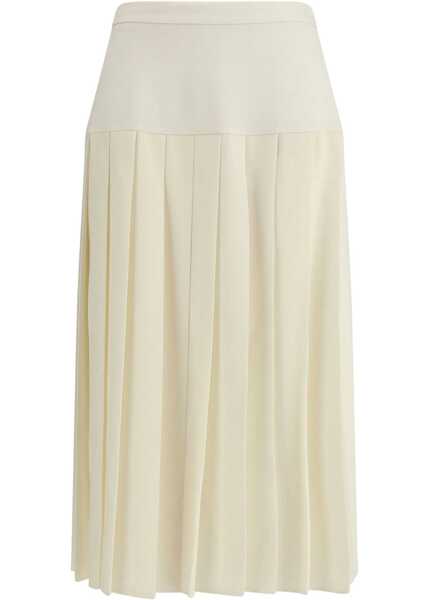Fuste Alessandra Rich Pleated midi Skirt WHITE Femei (BM 18787237) 1