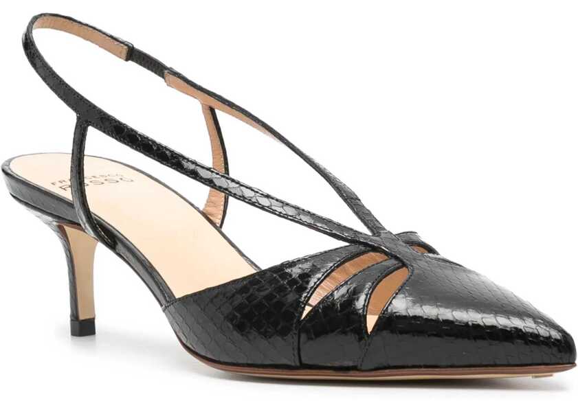 Pantofi cu toc Francesco Russo Suede leather Dcollet BLACK Femei (BM 18787243) 2