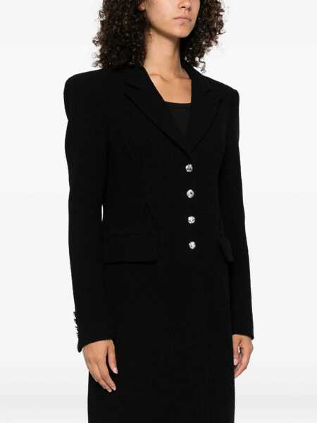 Paltoane Alessandra Rich Tweed long Coat BLACK Femei (BM 18787249) 3