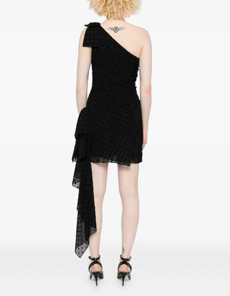 Rochii Alessandra Rich Polka-dot one-shoulder Dress BLACK-BLACK Femei (BM 18787258) 4