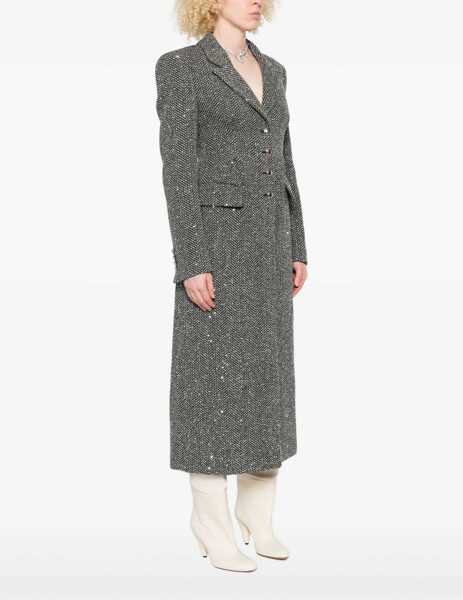 Paltoane Alessandra Rich Tweed long Coat GREY MELANGE Femei (BM 18787264) 3