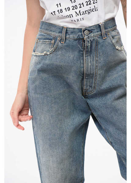 Blugi drepti Maison Margiela Mm6 Vintage Effect Wide Leg Jeans Blue Femei (BM 18787318) 2