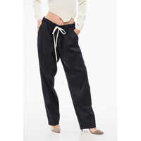 Pantaloni casual Mm6 Virgin Wool Stretch Blend Pants With Drawstring Waist Femei