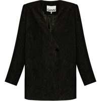 Sacouri Textured Fabric 1 Buttons Blazer With Padded Straps Femei